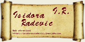 Isidora Radević vizit kartica